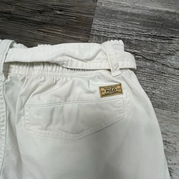 Polo Ralph Lauren White Mens Small Resort Beach Belted Paperbag Shorts Preppy - Picture 3 of 10